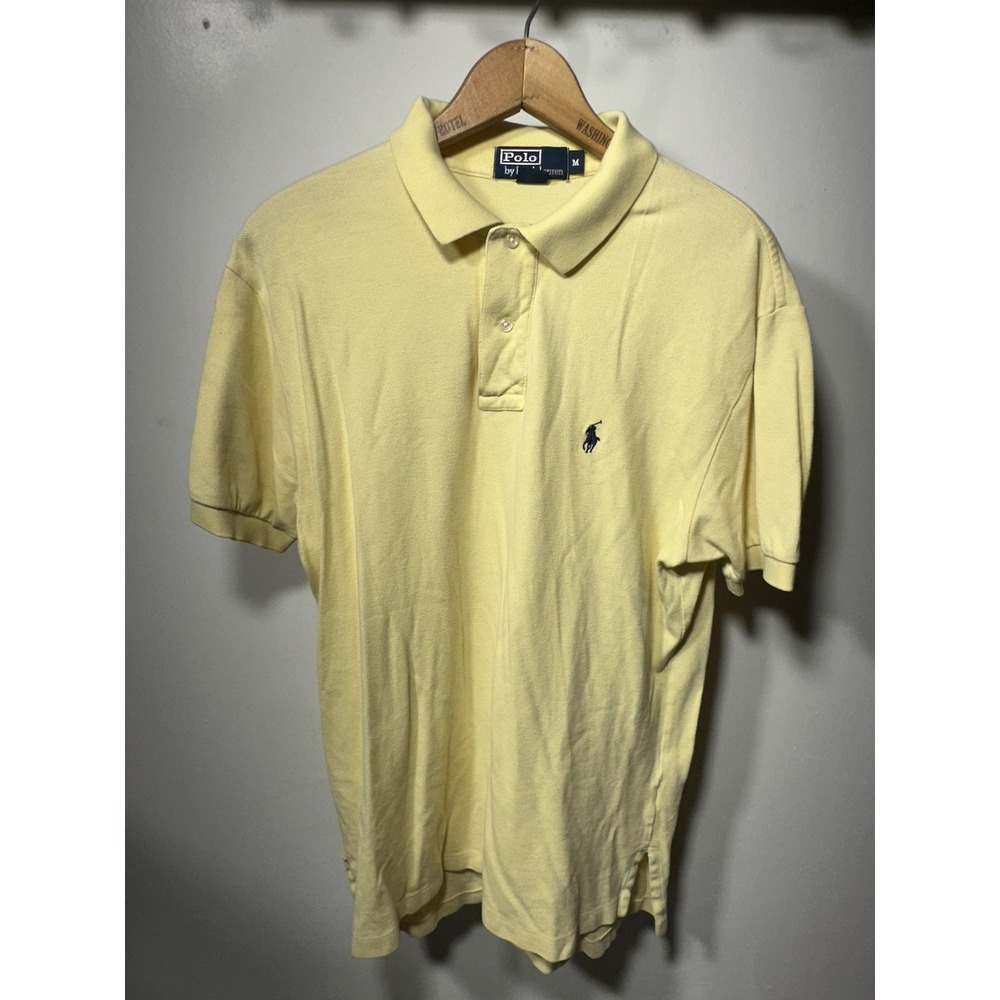 Polo Ralph Lauren VINTAGE MW22 Knit Short Sleeve Polo Shirt Yellow Men's Medium
